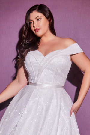 **Cinderella Divine's Shimmering Glitter Wedding Dress: Enchanting Elegance for Your Special Day**