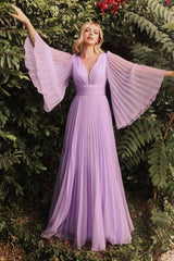 Cinderella Divine's Enchanting Pleated A-Line Gown: Elegance and Allure for Every Occasion