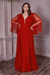 Cinderella Divine: Enchanting Pleated Gown for Prom, Bridesmaids, and Special Occasions