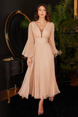 Cinderella Divine: Captivating Elegance in a Pleated Chiffon Masterpiece