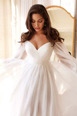 **Ethereal Elegance: Cinderella Divine's CD243W Wedding Gown for an Enchanting Bridal Moment**