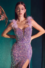 **Cinderella Divine's Enchanting Sequined Sheath Gown for Unforgettable Nights**