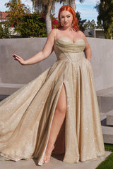 Shimmering Sophistication: Cinderella Divine's CD252C Gown for Enchanting Evenings