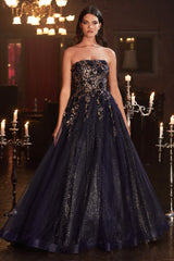**Cinderella Divine's Enchanting Floral Lace Ball Gown: CD955**