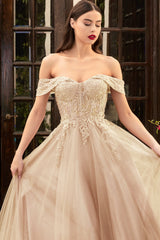 Cinderella Divine CD961: Enchanting Off-Shoulder Gown for Memorable Occasions
