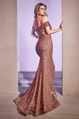 Captivating Sequins and Alluring Illusion: Cinderella Divine's Enchanting Gown for Special Occasions