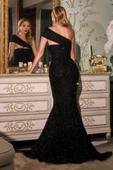 Cinderella Divine CD980: Shimmering Sequined Gown for a Captivating Presence