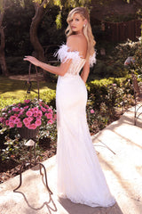 **Cinderella Divine J824W: Shimmering Scroll Tulle Bridal Gown for an Ethereal Wedding**