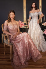 **Cinderella Divine J835: Enchanting Glitter Gown for Unforgettable Moments**