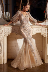 Enchanting Elegance: Cinderella Divine's Timeless Long Gown for Unforgettable Occasions