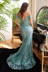 **Cinderella Divine OC014: Shimmering Lace and Beadwork Evening Gown for Enchanting Occasions**