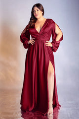 **Cinderella Divine's Enchanting Plus Size Satin Dress: A Vision of Elegance**