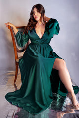 **Cinderella Divine's Enchanting Plus Size Satin Dress: A Vision of Elegance**