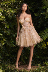 **Cinderella Divine: Floral Appliqué Dress for Enchanting Evenings**