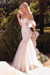 **Cinderella Divine: Enchanting Foliage Gown for Bridal Splendor (A1068W)**
