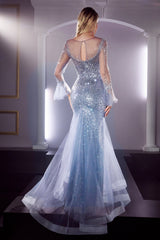 **Cinderella Divine: Shimmering Holographic Gown for Enchanting Occasions (CB122)**