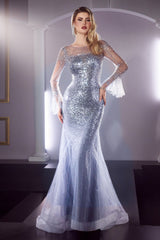 **Cinderella Divine: Shimmering Holographic Gown for Enchanting Occasions (CB122)**