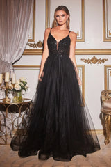 Cinderella Divine: Shimmering Beaded Appliqué Dress for Enchanting Occasions