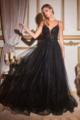 Cinderella Divine: Shimmering Beaded Appliqué Dress for Enchanting Occasions
