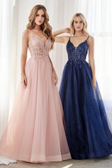 Cinderella Divine: Shimmering Beaded Appliqué Dress for Enchanting Occasions