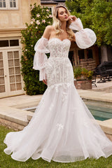 Ethereal Organza Mermaid Wedding Dress for a Fairytale Bride | Bridal Elegance