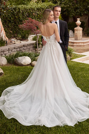 Enchanted Elegance: Embrace Romance in Our Tulle A-Line Wedding Dress