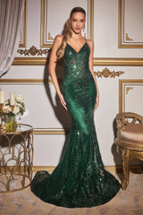 **Cinderella Divine J810: Shimmering Sequins and Sheer Elegance for Unforgettable Occasions**