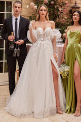 Cinderella Divine's Dreamy A-Line Wedding Dress: Ethereal Elegance for Your Special Day