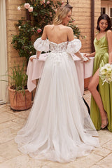 Embrace Enchantment: Cinderella Divine's Breathtaking Tulle and Lace Wedding Dress