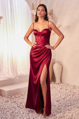 **Cinderella Divine's Captivating Satin Bustier Gown: Embrace Your Inner Glamour**