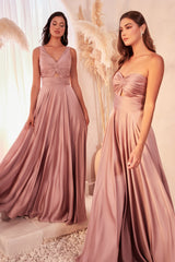 Cinderella Divine: A-Line Satin Keyhole Gown for Enchanting Occasions