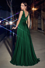 Cinderella Divine: A-Line Satin Keyhole Gown for Enchanting Occasions