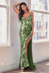 Cinderella Divine's Paillette Fitted Gown: Shimmering Elegance for Unforgettable Occasions