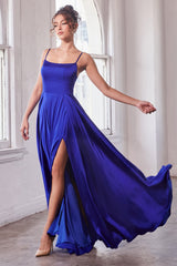 **Cinderella Divine: Timeless Satin A-Line Gown for Unforgettable Occasions**