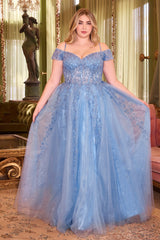 Cinderella Divine's Enchanting Off-Shoulder Tulle Ballgown for Unforgettable Occasions