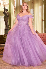 **Cinderella Divine's Enchanting Off-Shoulder Lace Gown: Your Fairytale Come True**