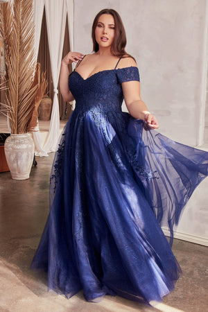 **Cinderella Divine's Enchanting Off-Shoulder Lace Gown: Your Fairytale Come True**