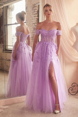 Cinderella Divine's Ethereal Off-the-Shoulder Tulle Ballgown: Embody Timeless Beauty