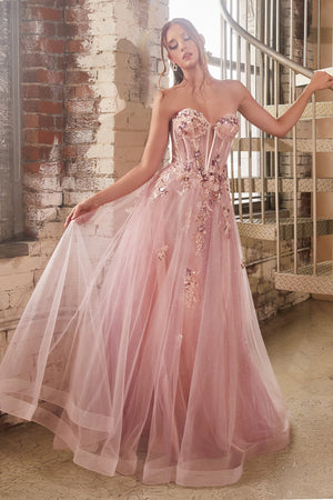Cinderella Divine: Enchanting Strapless Tulle Ball Gown for Special Occasions