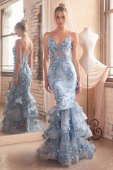 **Cinderella Divine: Enchanting Floral Mermaid Gown for Unforgettable Occasions**