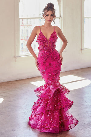 **Cinderella Divine's Enchanting Floral Mermaid Gown: A Statement of Elegance**