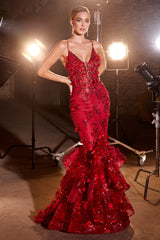 **Cinderella Divine Floral Mermaid Gown: Enchanting Elegance for Formal Occasions**