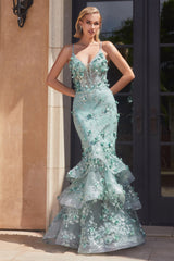Enchanting Floral Mermaid Gown: Cinderella Divine's Dreamy Creation