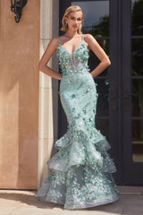 **Cinderella Divine Floral Mermaid Gown: Enchanting Elegance for Formal Occasions**