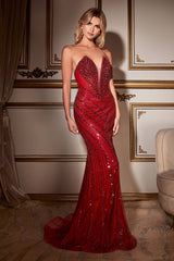 Cinderella Divine's Enchanting Beaded Gown: Enhance Your Allure at Formal Occasions