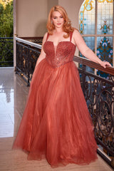 Cinderella Divine's Enchanting A-Line Prom Dress: Shimmering Sequins and Whimsical Tulle