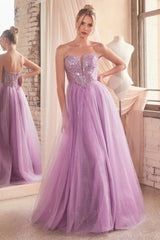 Cinderella Divine: Enchanting Strapless A-Line Prom Dress for a Fairytale Night