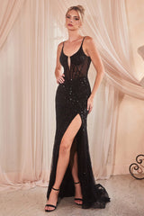 Captivating Sequin Enchantment: Cinderella Divine's Dazzling Diva Gown