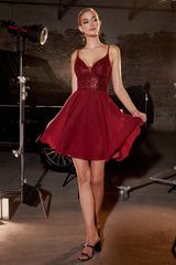 Cinderella Divine: Enchanting A-Line Chiffon Short Dress for a Fairytale Night