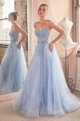 **Cinderella Divine's Enchanting Strapless Tulle Gown for Unforgettable Occasions**